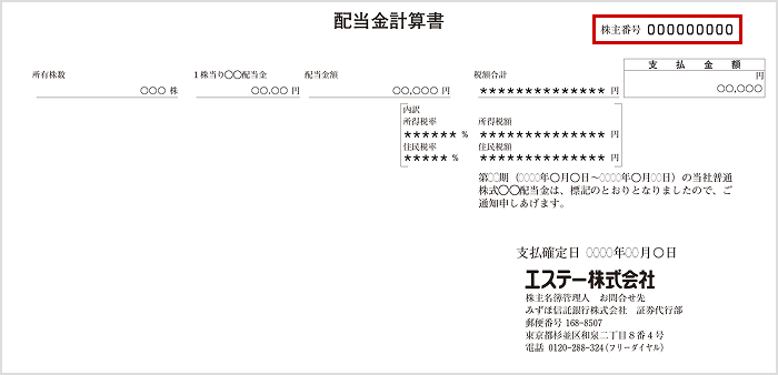 配当金計算書